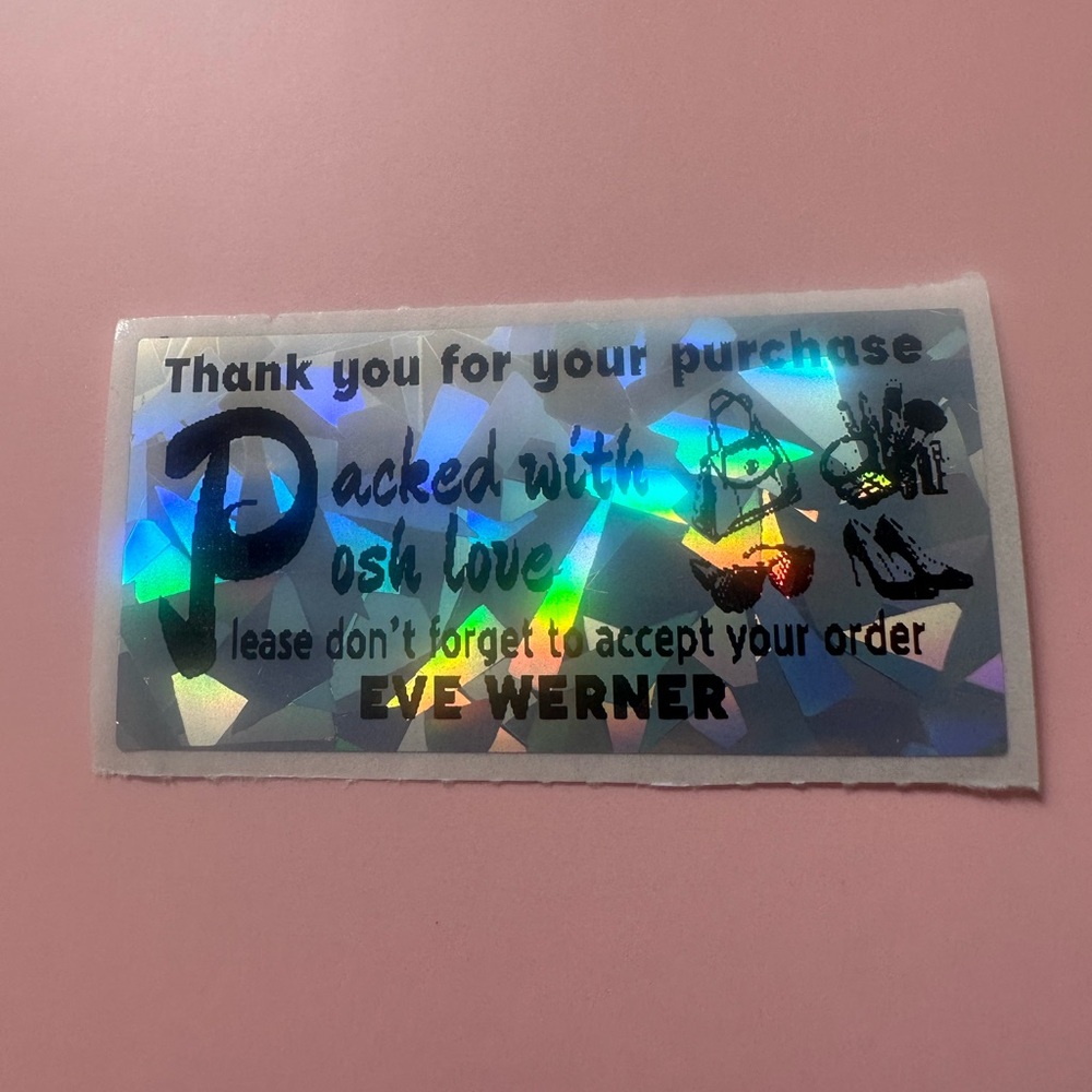 50 ct. Holographic Custom Rectangle Thank You Stickers - Picture 4 of 6